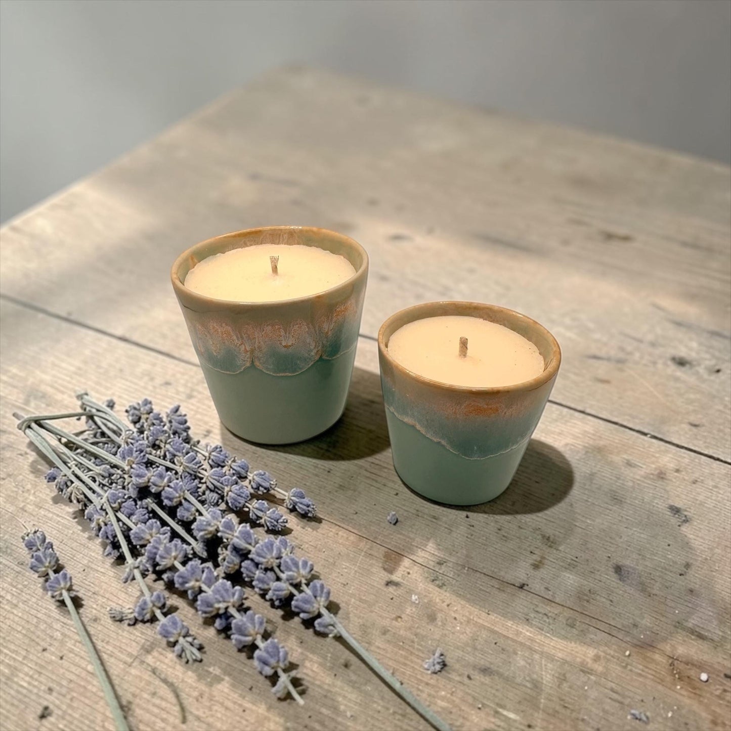Calming Candle for Sleep, Essential Oil Candle, Blue Coffee Cup Candle, Relaxing Night Routine Candle