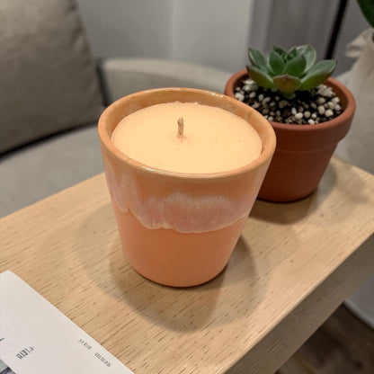 Positive Energy Candle Set, Essential Oil Coffee Cup Candles, Mini & Large Candle Bundle, Pink Ceramic Candle, Uplifting Home Fragrance