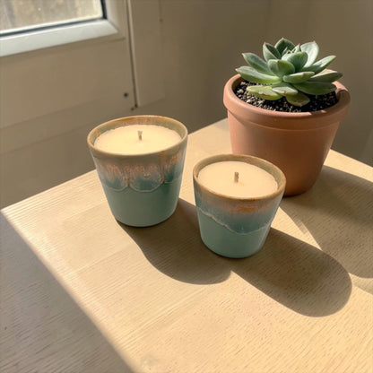 Personalised Calm Candle Gift Set, Essential Oil Coffee Cup Candles, Mini & Large Candle Set, Relaxing Gift for Her