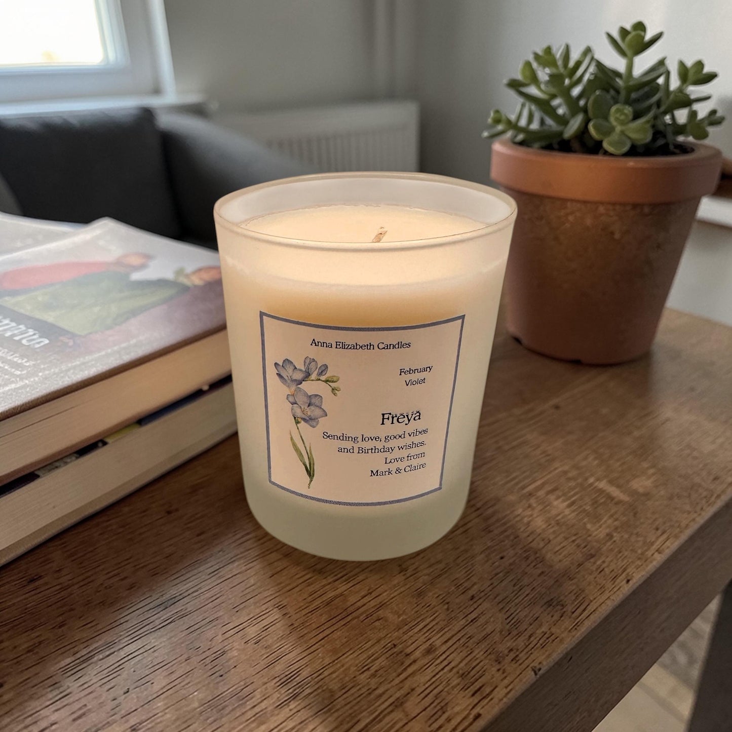 Birth Flower Candle, Personalised Candle Gift, Birthday Gift for Her, Custom Month Flower Candle, Keepsake Gift