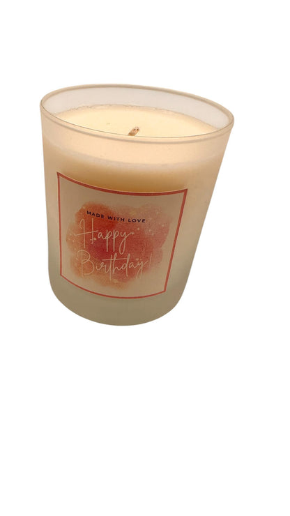 Happy Birthday Candle, Personalised Birthday Candle Gift, Frosted Glass Candle, Gift for Her, Thoughtful Birthday Gift
