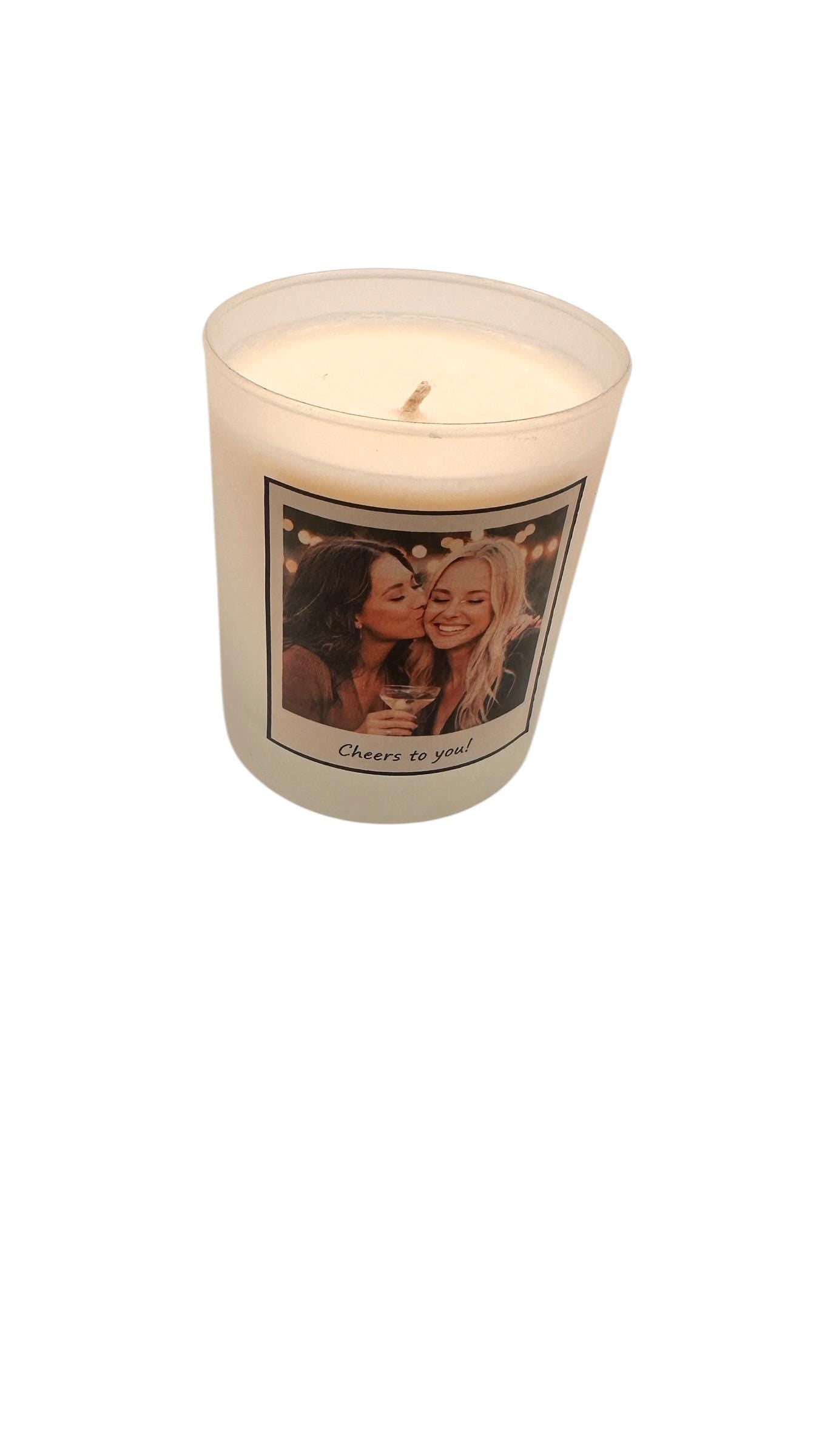 Photo Candle, Personalised Candle with Photo, Custom Photo Gift, Add Your Own Image, Birthday Gift, Handmade UK