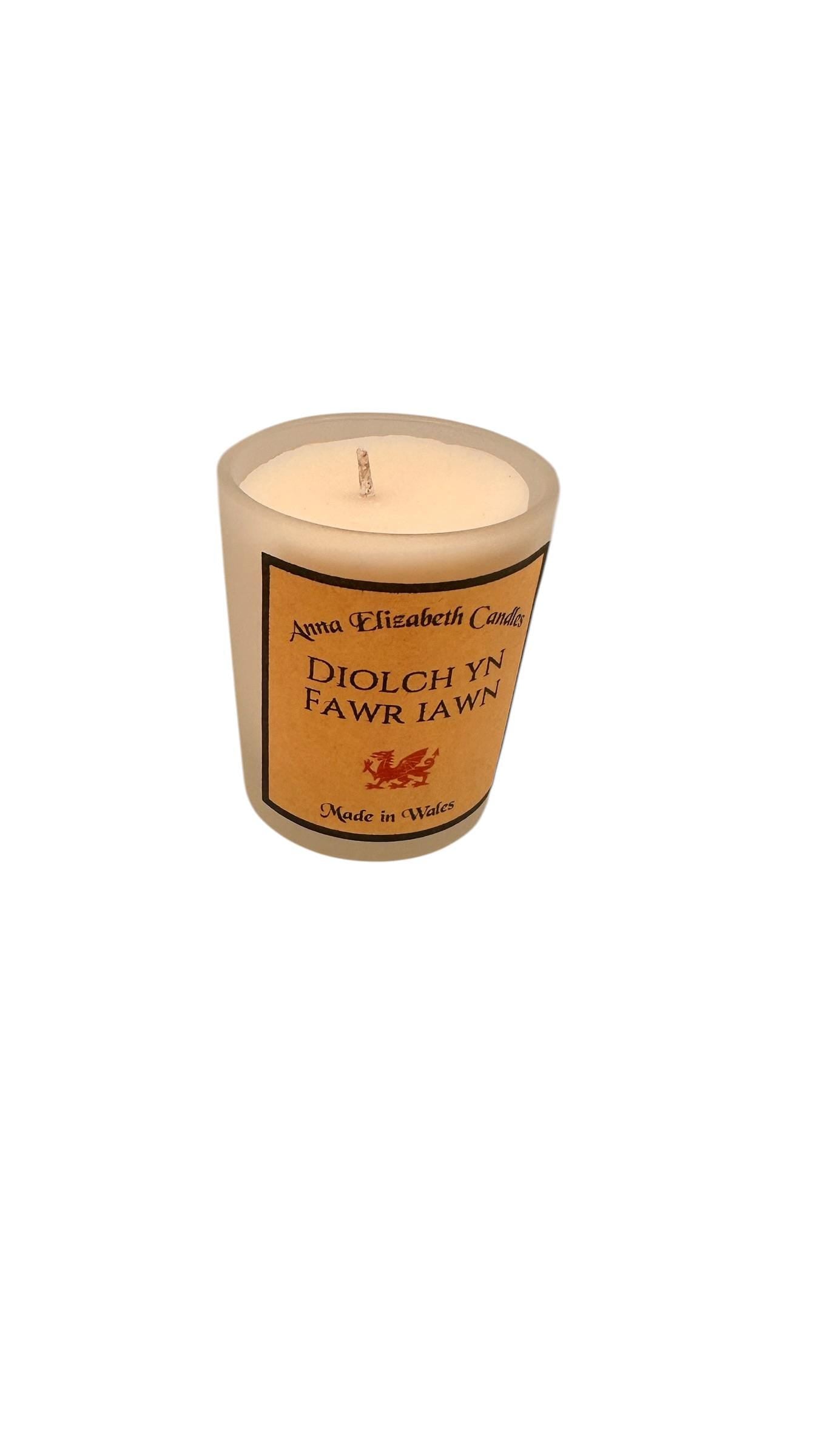 Diolch yn Fawr Soy Wax Candle, Thank You Gift, Handmade in Wales