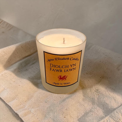 Diolch yn Fawr Soy Wax Candle, Thank You Gift, Handmade in Wales