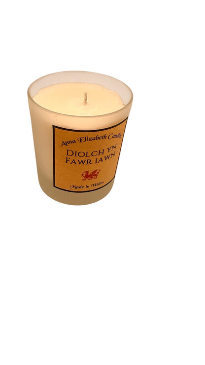 Thank You Candle, Diolch Candle, Personalised Thank You Gift, Large Scented Candle, Thoughtful Gift, Welsh Gift