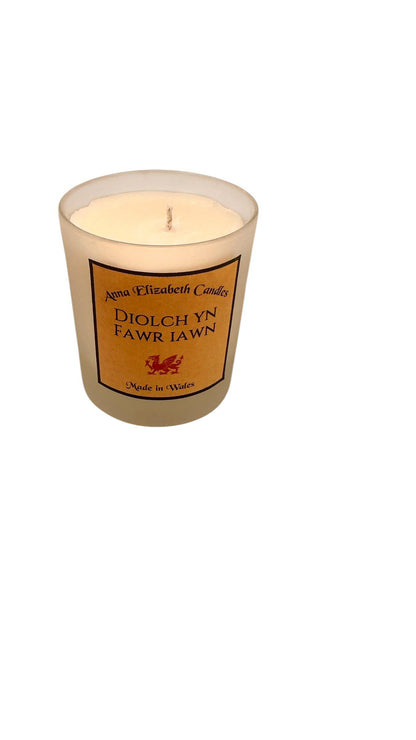 Thank You Candle, Diolch Candle, Personalised Thank You Gift, Large Scented Candle, Thoughtful Gift, Welsh Gift
