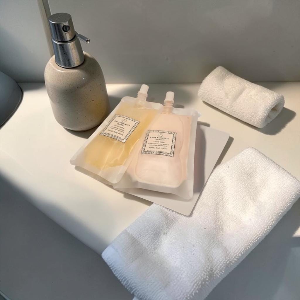 Refill Hand Wash and Lotion Gift Set, Eco Friendly Bathroom Gift, Luxury Hand Care Set, Refillable Soap and Lotion, Housewarming Gift