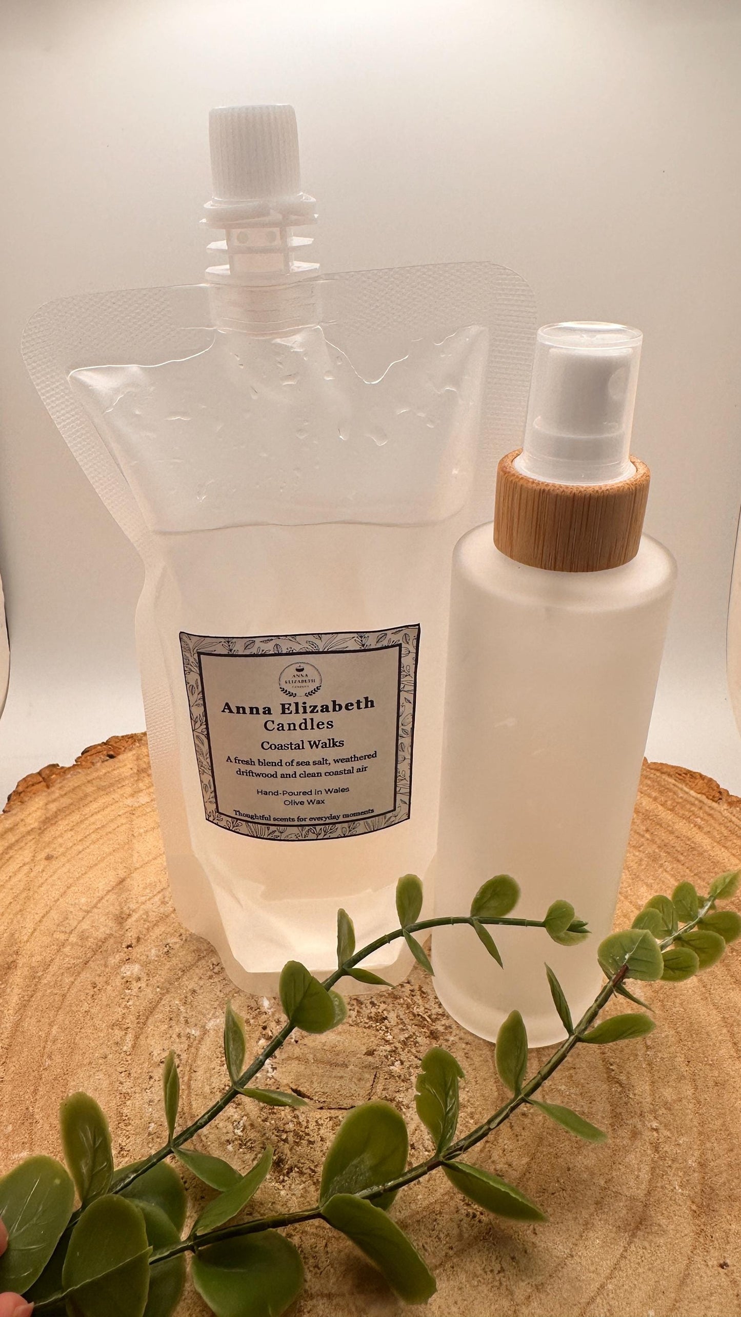 Refillable Room Spray with Refill Pouch, Glass Bottle Room Spray, Home Fragrance Spray, Long Lasting Room Mist, Eco Friendly