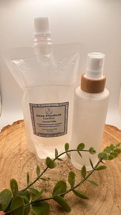 Refillable Room Spray with Refill Pouch, Glass Bottle Room Spray, Home Fragrance Spray, Long Lasting Room Mist, Eco Friendly