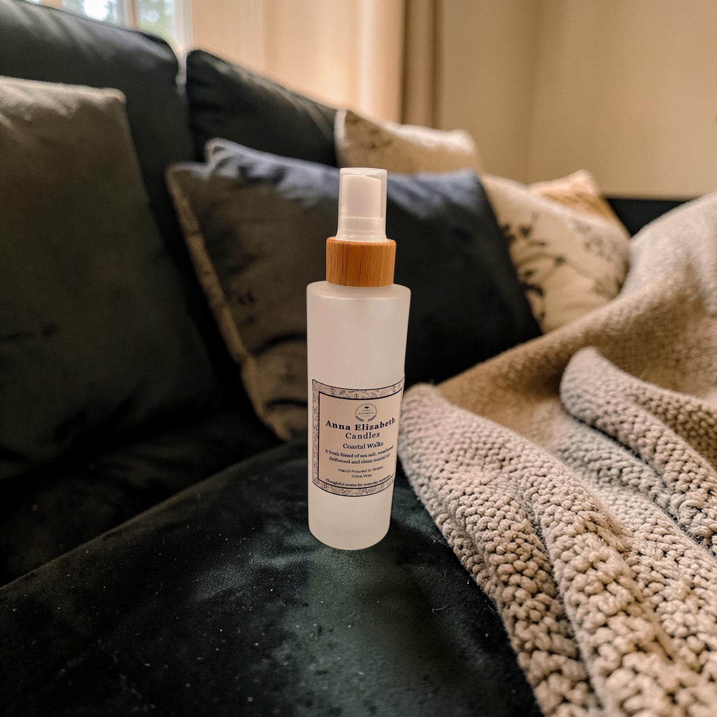 Refillable Room Spray with Refill Pouch, Glass Bottle Room Spray, Home Fragrance Spray, Long Lasting Room Mist, Eco Friendly