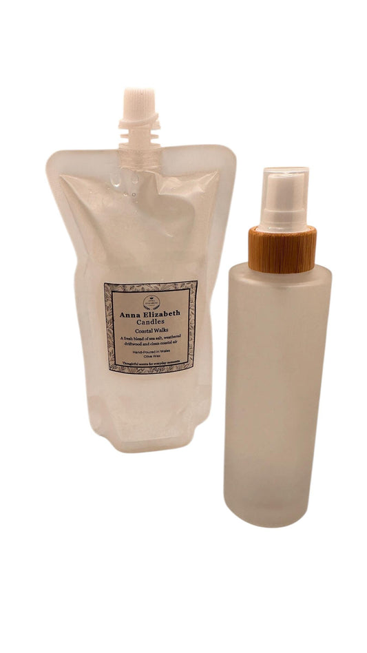 Refillable Room Spray with Refill Pouch, Glass Bottle Room Spray, Home Fragrance Spray, Long Lasting Room Mist, Eco Friendly