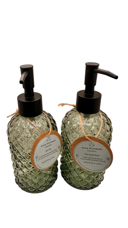 Personalised Bathroom Gift Set, Hand Wash & Lotion, Refillable Glass, Home Fragrance Gift, Ready to Gift, Body Wash and Lotion Gift Set