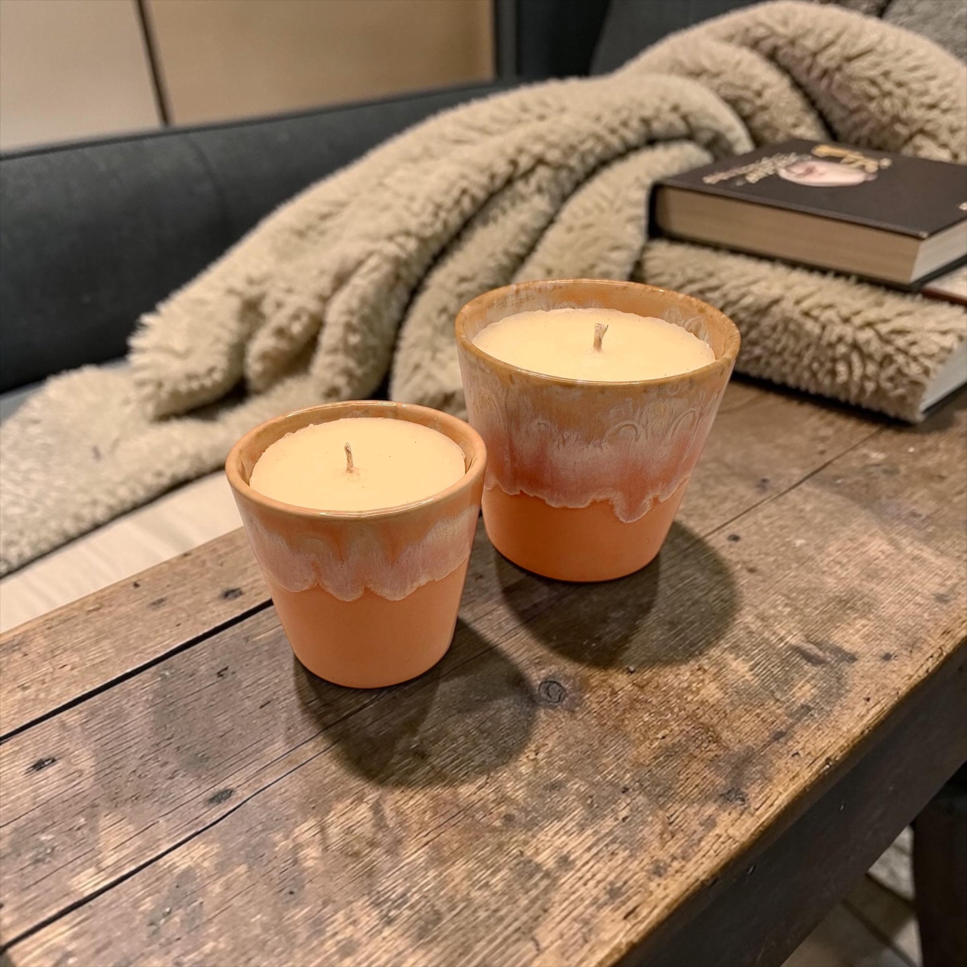 Coffee Cup Candle, Ceramic Candle, Made with Olive Wax, Aesthetic Home Decor, Refillable Candle, Scented Candle, Pink Candle Pot