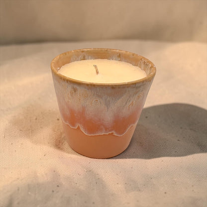Mini Coffee Cup Candle, Blue Ceramic Espresso Candle, Olive Wax Candle, Calming Home Decor, Reusable Candle, Hand-Poured Candle