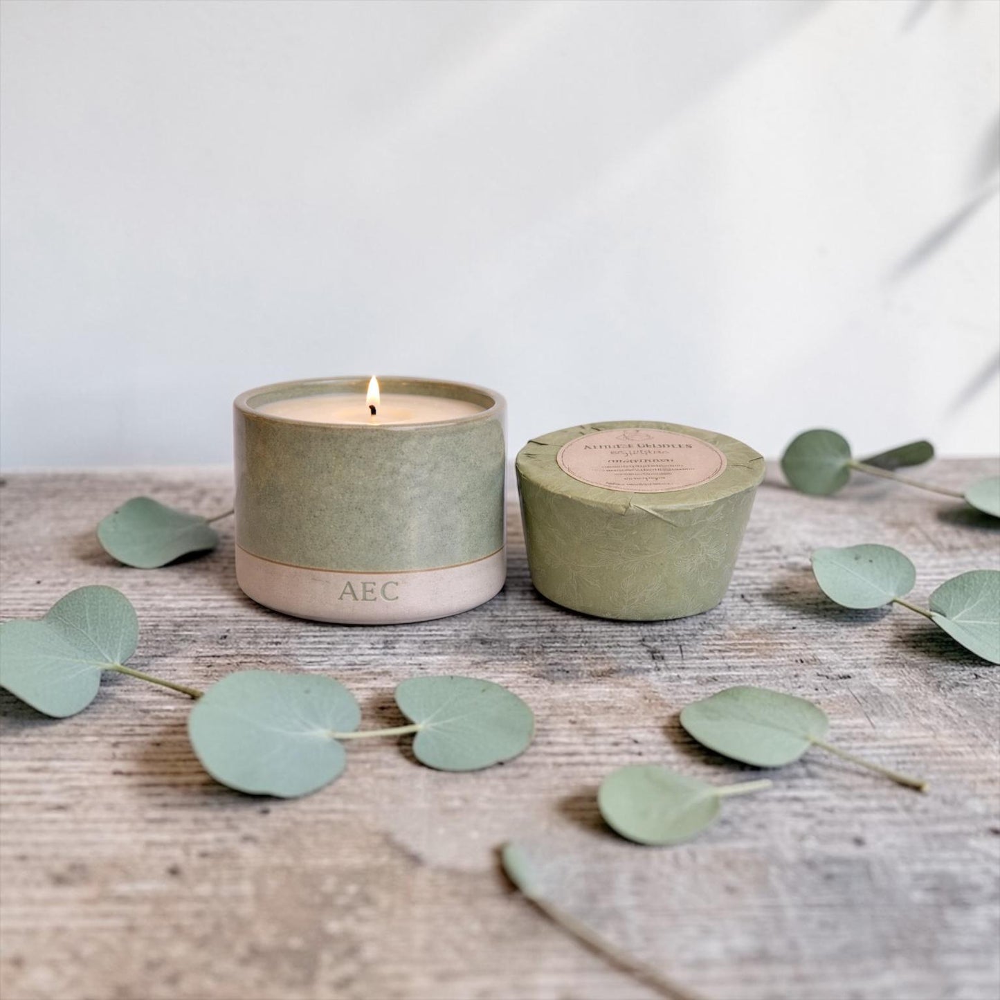 Personalised Mini Candle with Refill, Small Ceramic Candle Gift, Custom Candle, Refillable Candle Set, Home Fragrance