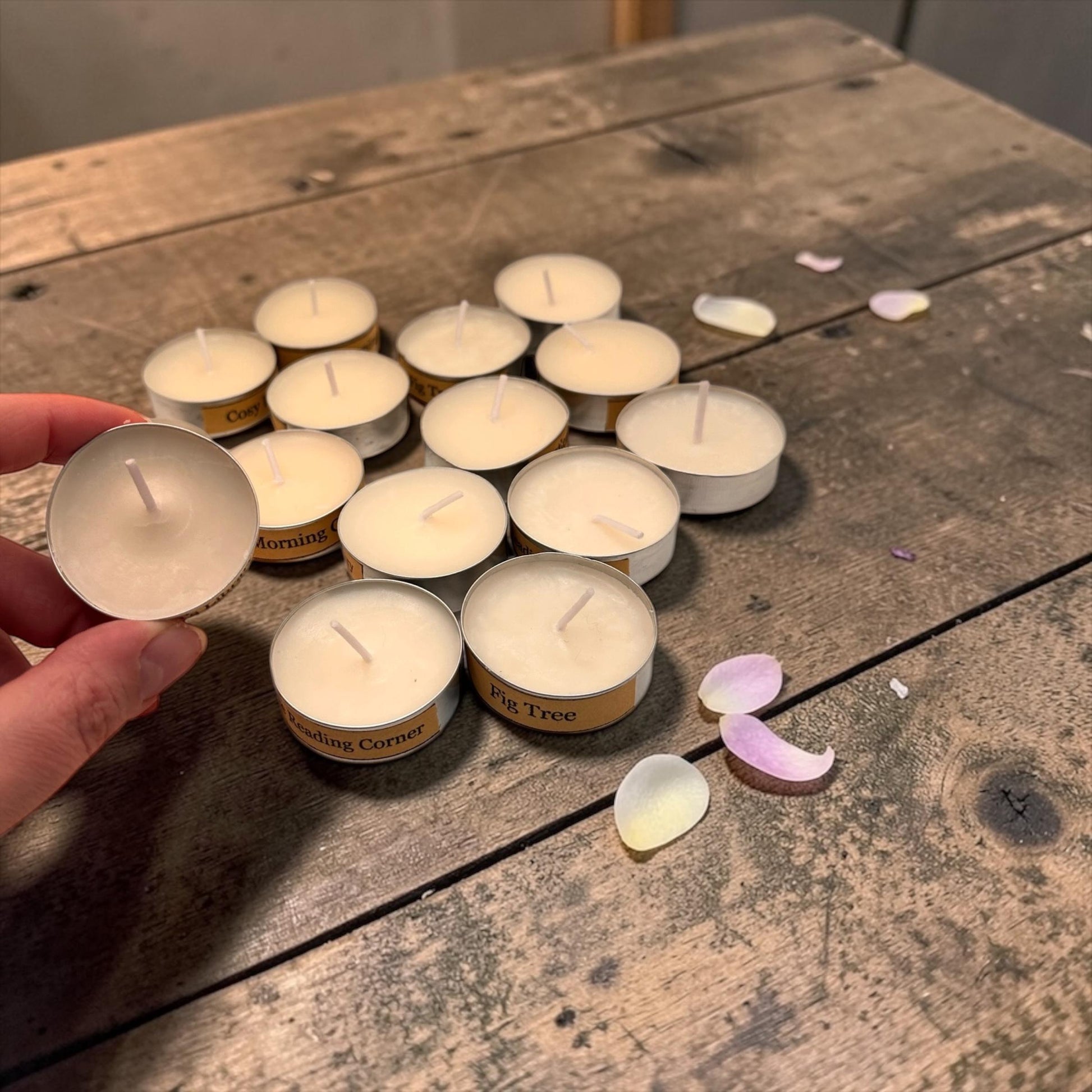 Wax Melt Tealight Set, 15 Scented Tealights, Olive Wax Tealights, Home Fragrance Sampler, Candle Samples