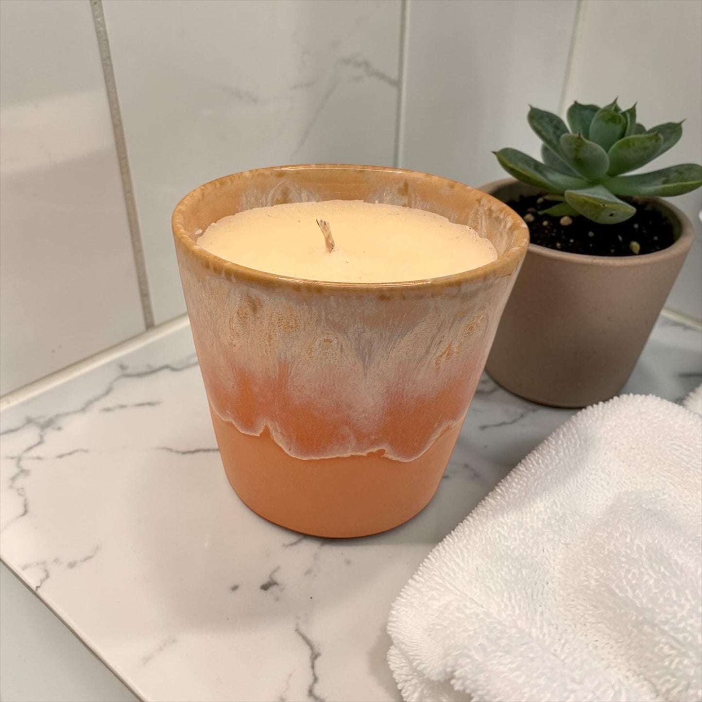 Wellness Candle for Positivity, Essential Oil Candle, Mini Pink Candle, Self Care Gift, Aromatherapy Candle