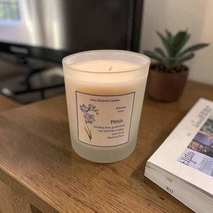 Birth Flower Candle, Personalised Candle Gift, Birthday Gift for Her, Custom Month Flower Candle, Keepsake Gift
