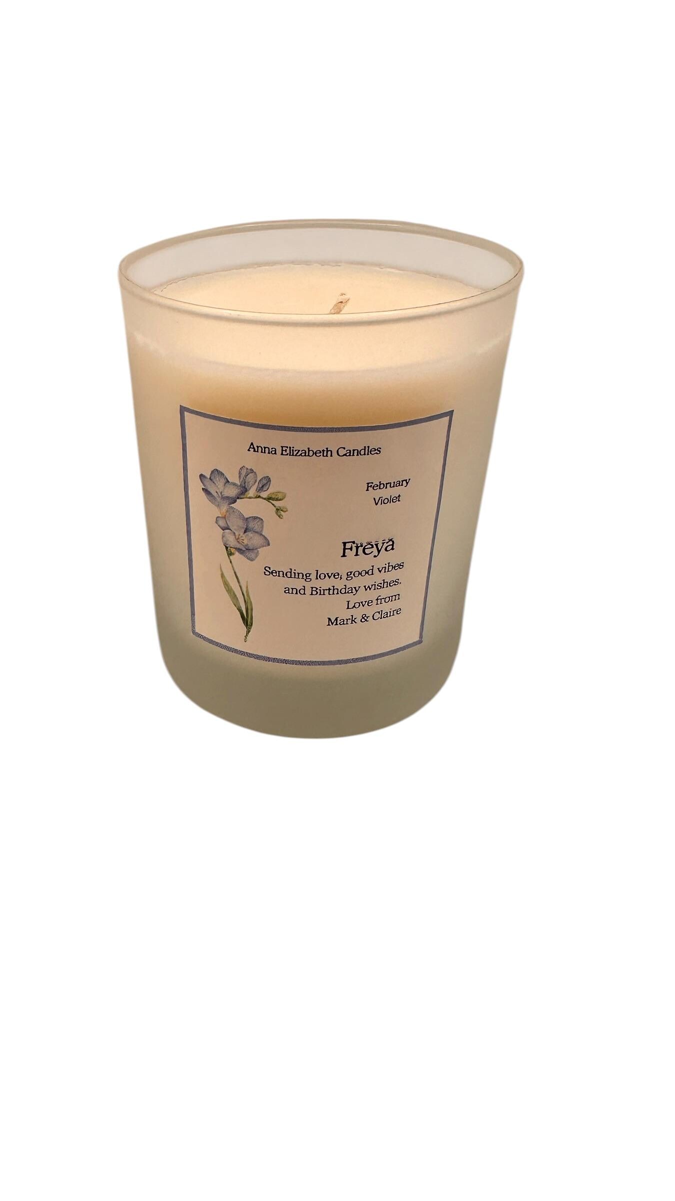 Birth Flower Candle, Personalised Candle Gift, Birthday Gift for Her, Custom Month Flower Candle, Keepsake Gift