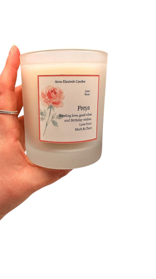 Birth Flower Candle, Personalised Candle Gift, Birthday Gift for Her, Custom Month Flower Candle, Keepsake Gift