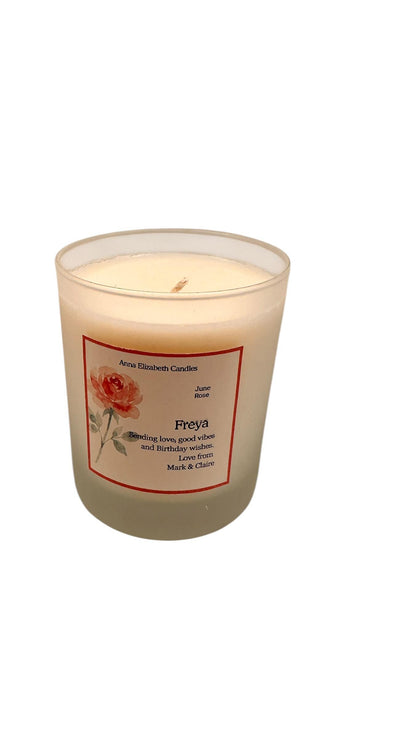 Birth Flower Candle, Personalised Candle Gift, Birthday Gift for Her, Custom Month Flower Candle, Keepsake Gift