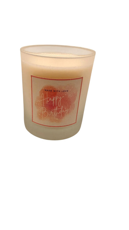 Happy Birthday Candle, Personalised Birthday Candle Gift, Frosted Glass Candle, Gift for Her, Thoughtful Birthday Gift