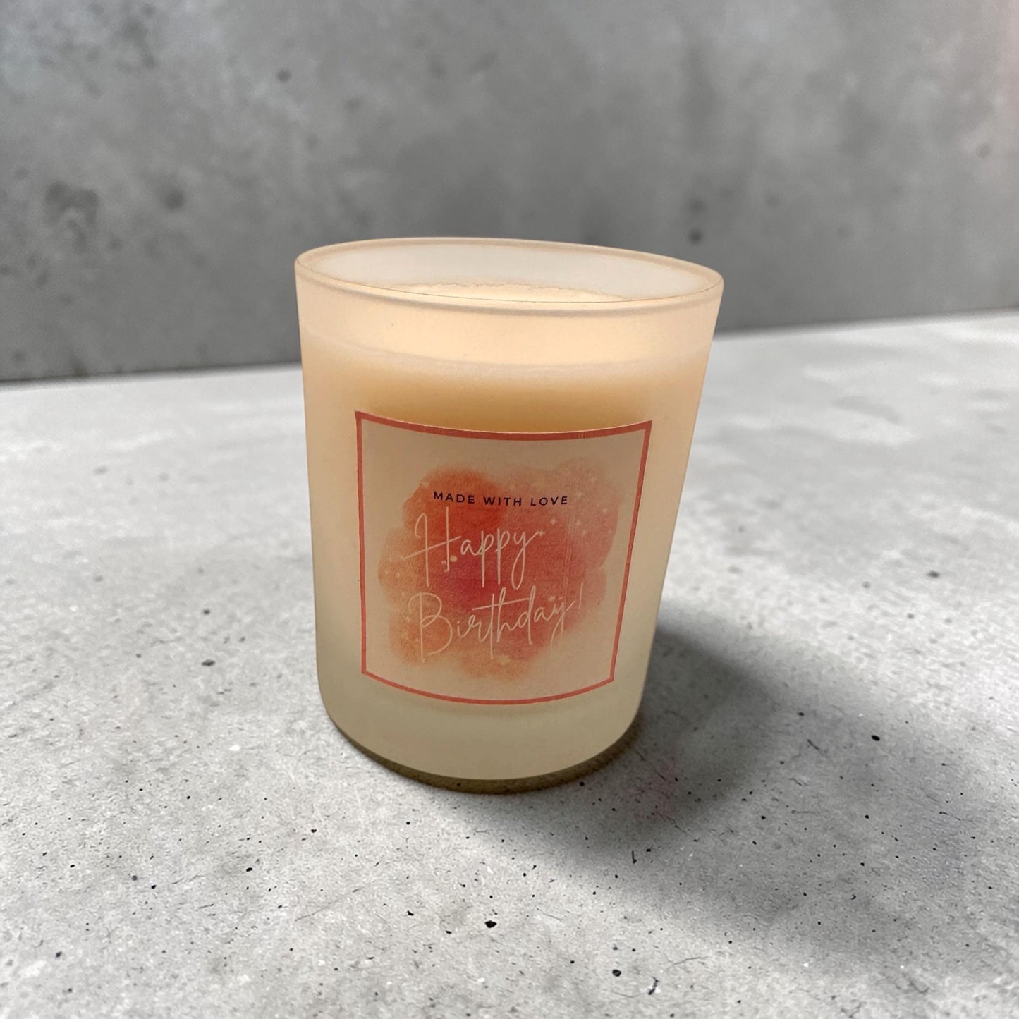 Happy Birthday Candle, Personalised Birthday Candle Gift, Frosted Glass Candle, Gift for Her, Thoughtful Birthday Gift