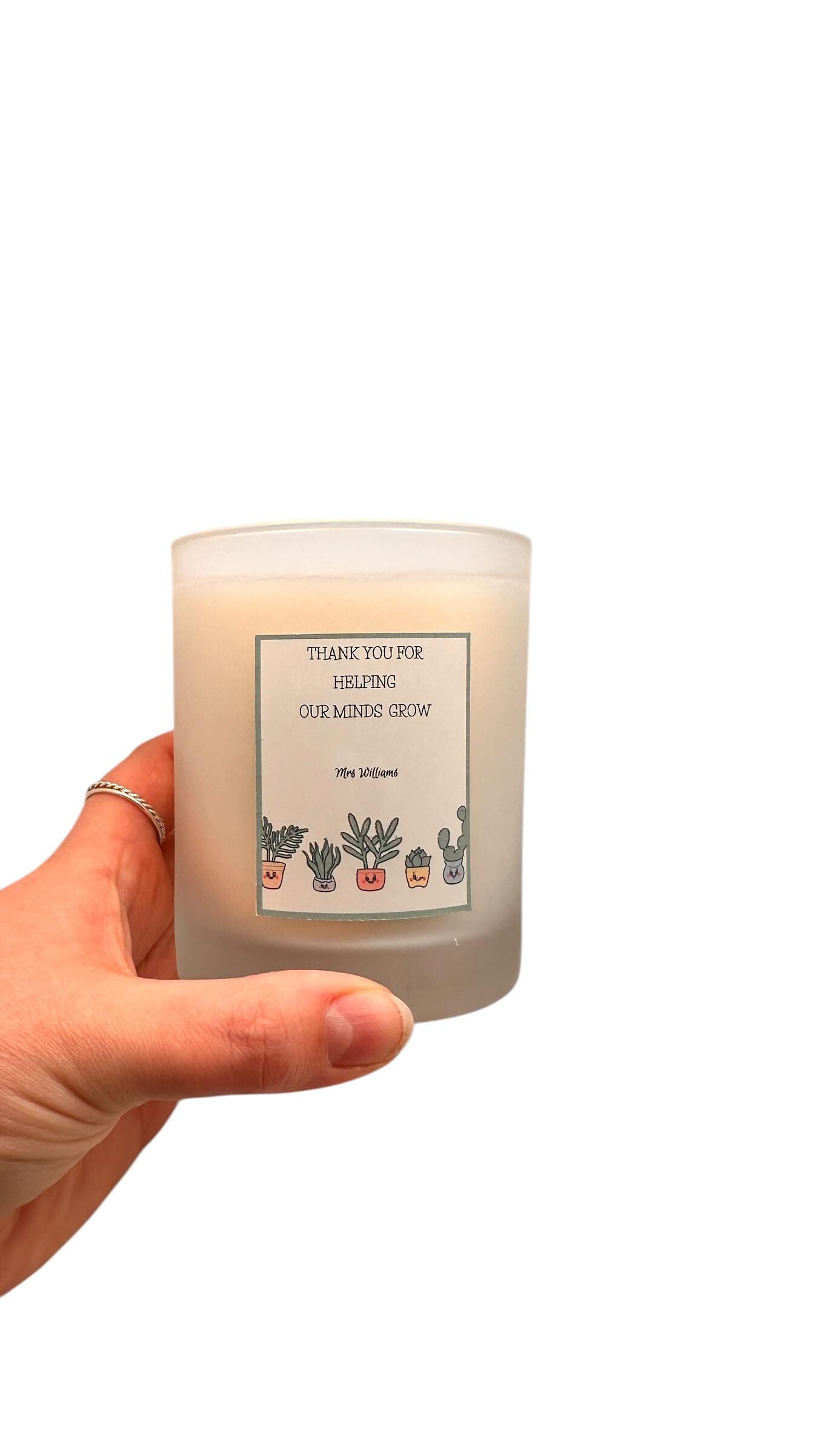 Thank You Teacher Candle, Personalised Teacher Gift, End of Term Gift, Teaching Assistant Gift, Nursery Teacher Gift