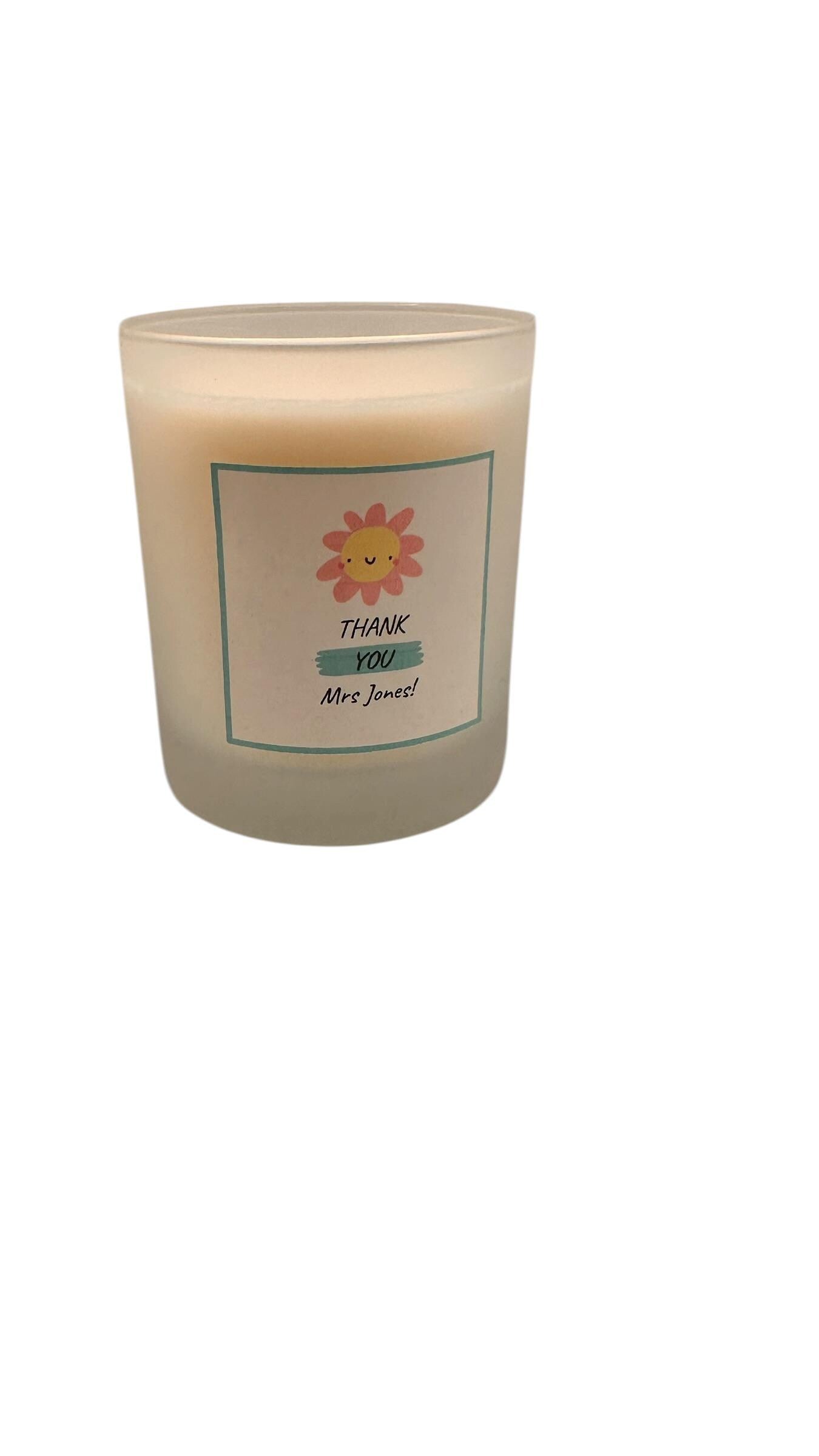 Cute Teacher Thank You Candle, Personalised Teacher Gift, End of Year Gift, Nursery Teacher Present