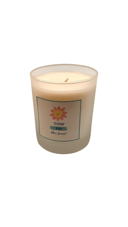 Cute Teacher Thank You Candle, Personalised Teacher Gift, End of Year Gift, Nursery Teacher Present