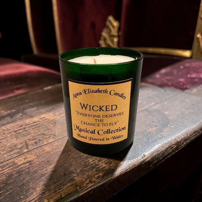 Wicked Candle, Musical Theatre Candle, Theatre Lover Gift, Broadway Candle, Inspired by Wicked, Magical Candle Gift, Witchy Candle