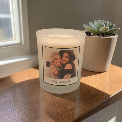 Photo Candle, Personalised Candle with Photo, Custom Photo Gift, Add Your Own Image, Birthday Gift, Handmade UK