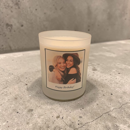 Photo Candle, Personalised Candle with Photo, Custom Photo Gift, Add Your Own Image, Birthday Gift, Handmade UK