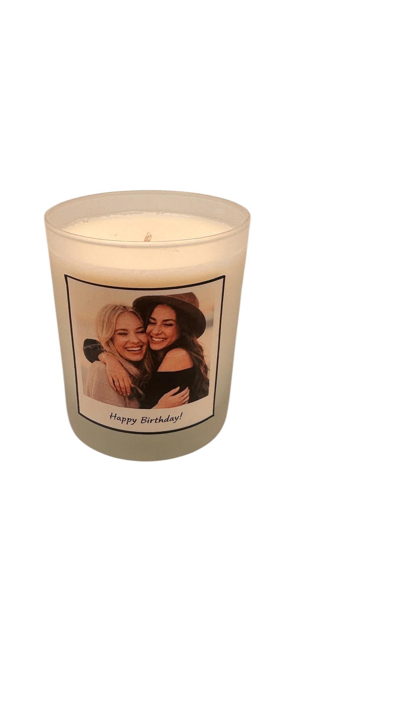 Photo Candle, Personalised Candle with Photo, Custom Photo Gift, Add Your Own Image, Birthday Gift, Handmade UK