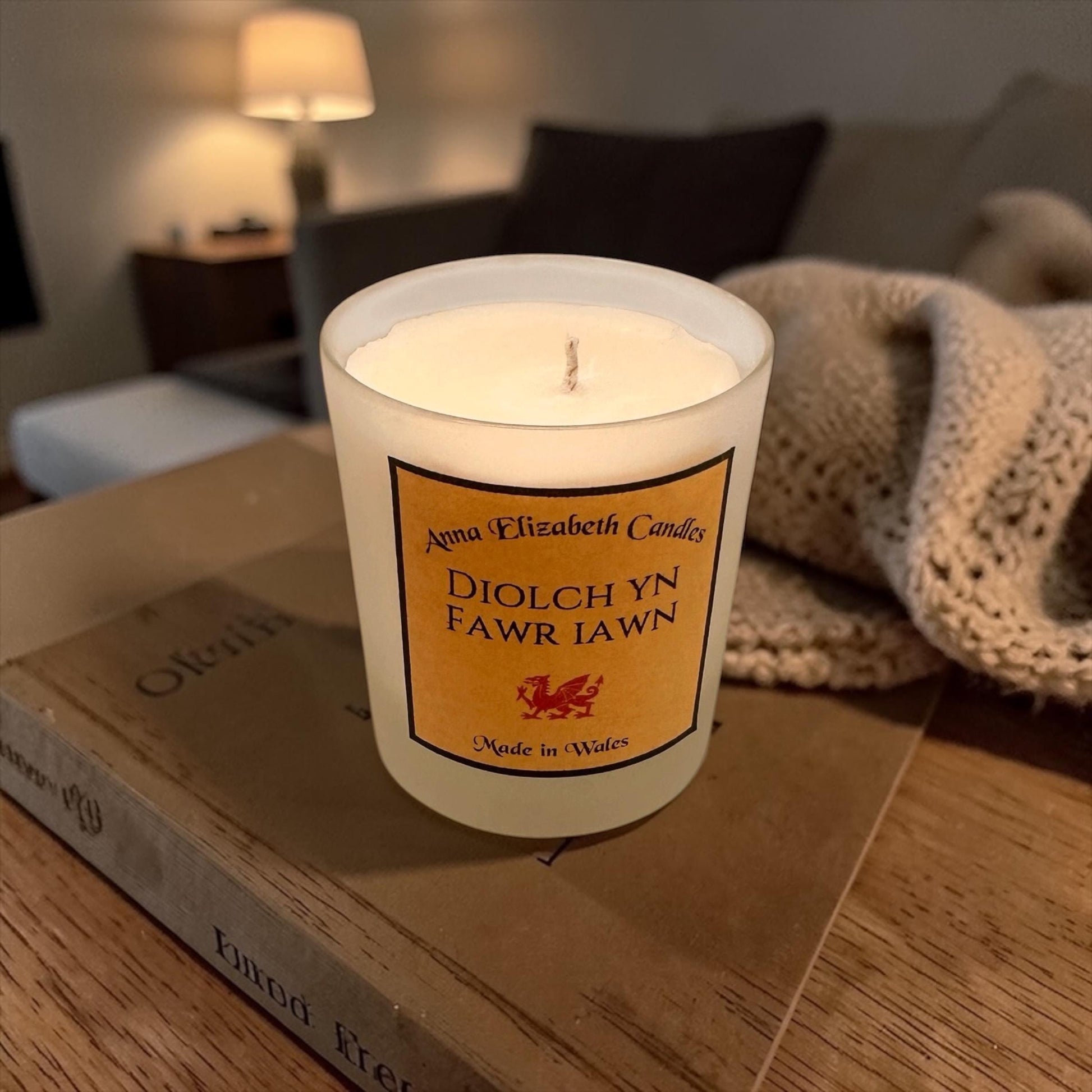 Thank You Candle, Diolch Candle, Personalised Thank You Gift, Large Scented Candle, Thoughtful Gift, Welsh Gift