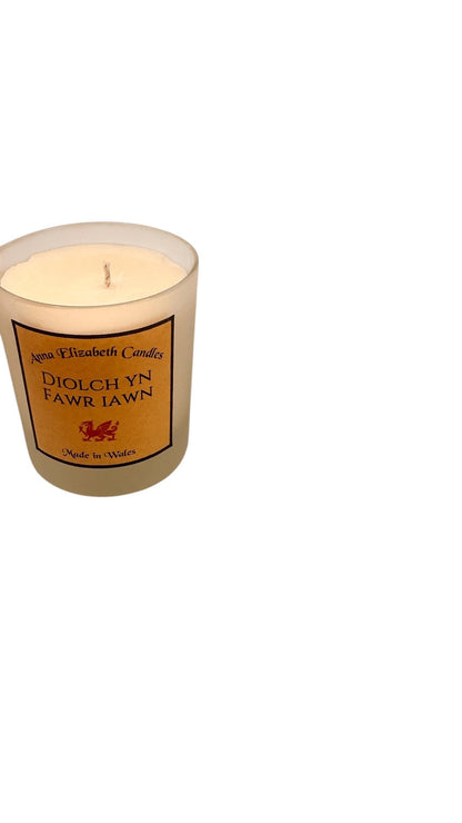 Thank You Candle, Diolch Candle, Personalised Thank You Gift, Large Scented Candle, Thoughtful Gift, Welsh Gift