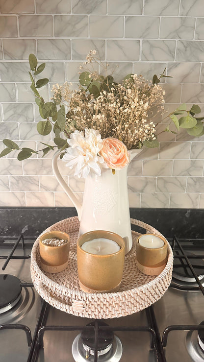 Personalised Mini Candle Starter Kit, Ceramic Candle with Refill & Matches, Custom Candle Gift, Refillable Candle Set