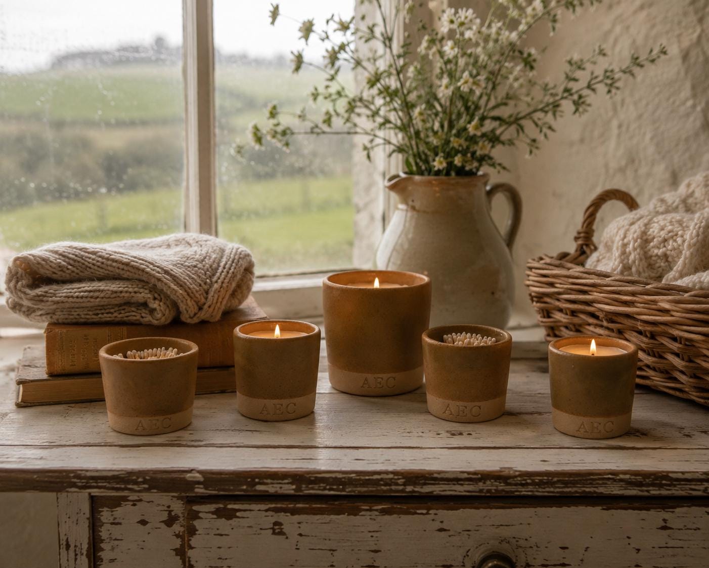 Candle with Refill, Long Lasting Ceramic Pot Candle, Refillable Candle Set, Home Fragrance