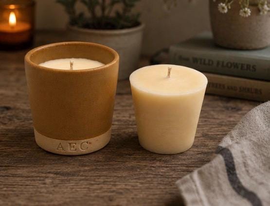 Personalised Candle with Refill, Ceramic Pot Candle Gift, Custom Candle, Refillable Candle Set, Home Fragrance