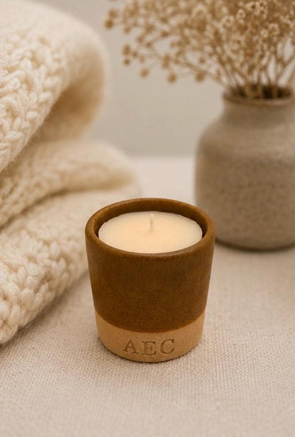Ceramic Pot Candle, Refillable Candle, Olive Wax Candle, Aesthetic Home Decor, Long Lasting Scented Candle