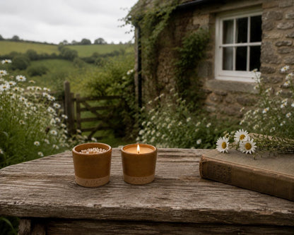 Mini Candle Starter Kit, Ceramic Pot Candle with Refill & Matches, Refillable Candle Set, Home Fragrance