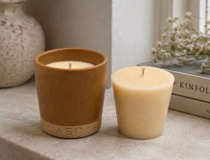 Candle with Refill, Long Lasting Ceramic Pot Candle, Refillable Candle Set, Home Fragrance