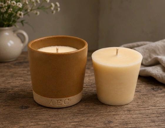 Personalised Candle with Refill, Ceramic Pot Candle Gift, Custom Candle, Refillable Candle Set, Home Fragrance