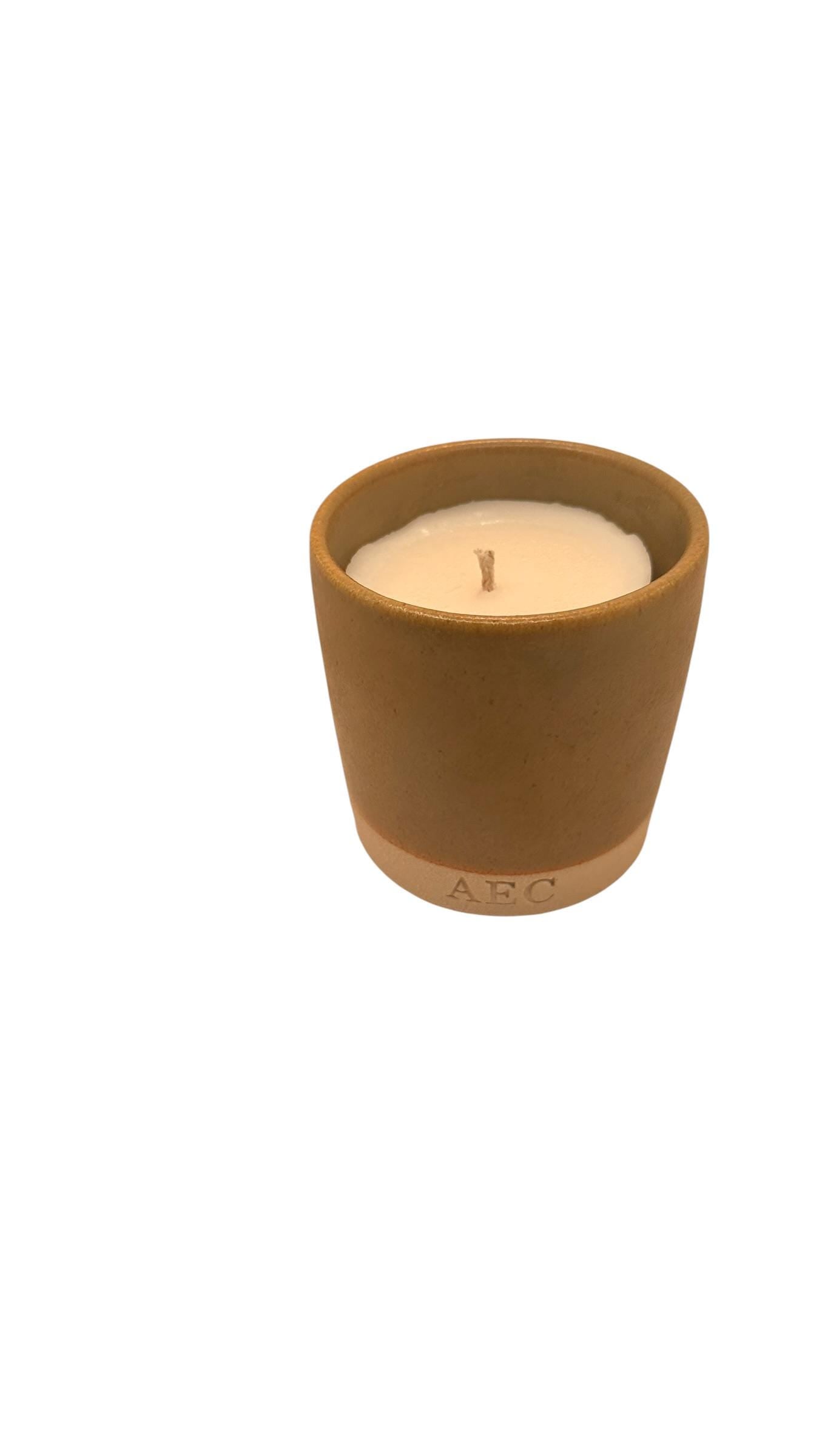 Ceramic Pot Candle, Refillable Candle, Olive Wax Candle, Aesthetic Home Decor, Long Lasting Scented Candle