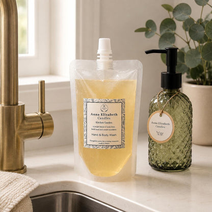 Hand Soap Refill Pouch, Liquid Hand Soap Refill, Hand & Body Wash Refill, Eco Friendly Bathroom Refill, Handmade in Wales