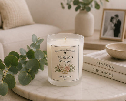 Wedding Story Candle | Personalised Wedding Gift | Custom Wedding Candle | Anniversary Gift | Engagement Gift