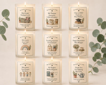 Personalised Teacher Gift | Custom Teacher Candle | Thank You Teacher Gift | Handmade Candle | End of Term Gift