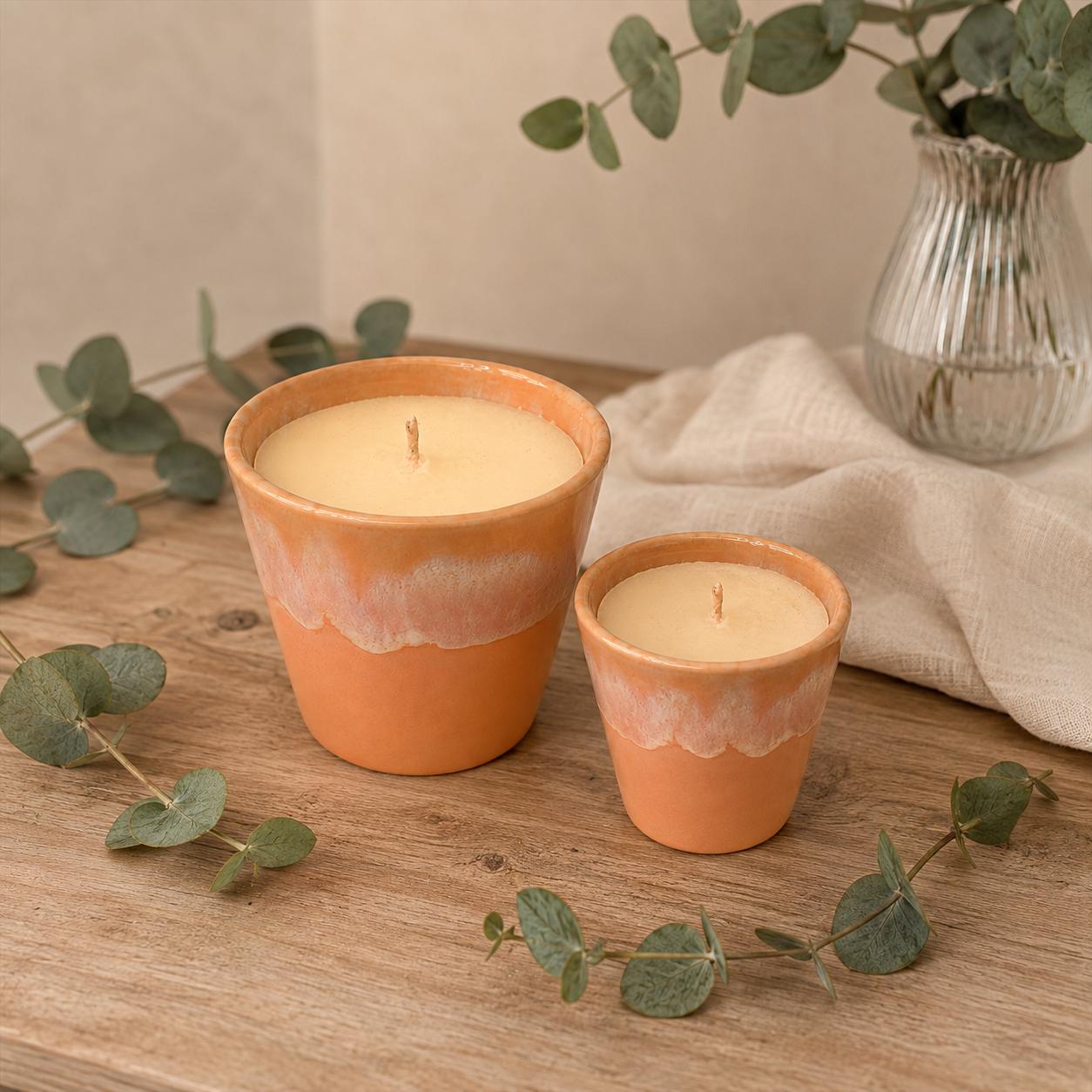 Pink Ceramic Coffee Cup Candle, Coffee Lover Gift, Handmade in Wales, Personalised Candle Gift, Pink Home Decor Gift
