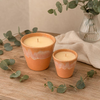 Pink Ceramic Coffee Cup Candle, Coffee Lover Gift, Handmade in Wales, Personalised Candle Gift, Pink Home Decor Gift