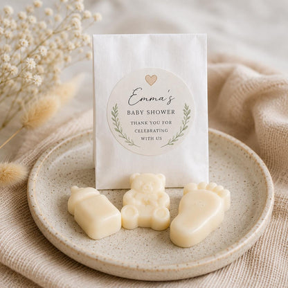 Handmade Baby Shower Favours, Personalised Wax Melt Favours, Baby Shower Guest Gifts , Custom Labels